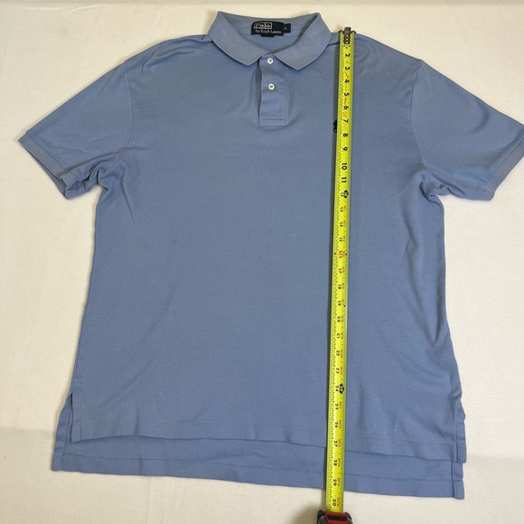 Ralph Lauren Blue Cotton Short Sleeve Polo Men Large - Picture 3 of 7